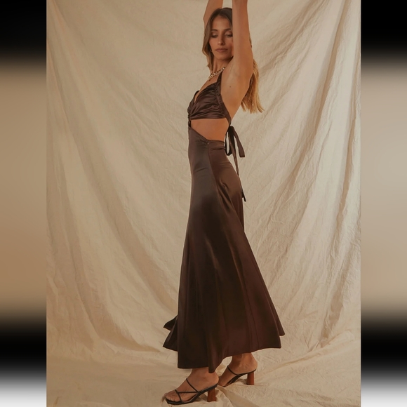 Peppermayo Palas Maxi Dress- Chocolate - Picture 3 of 10